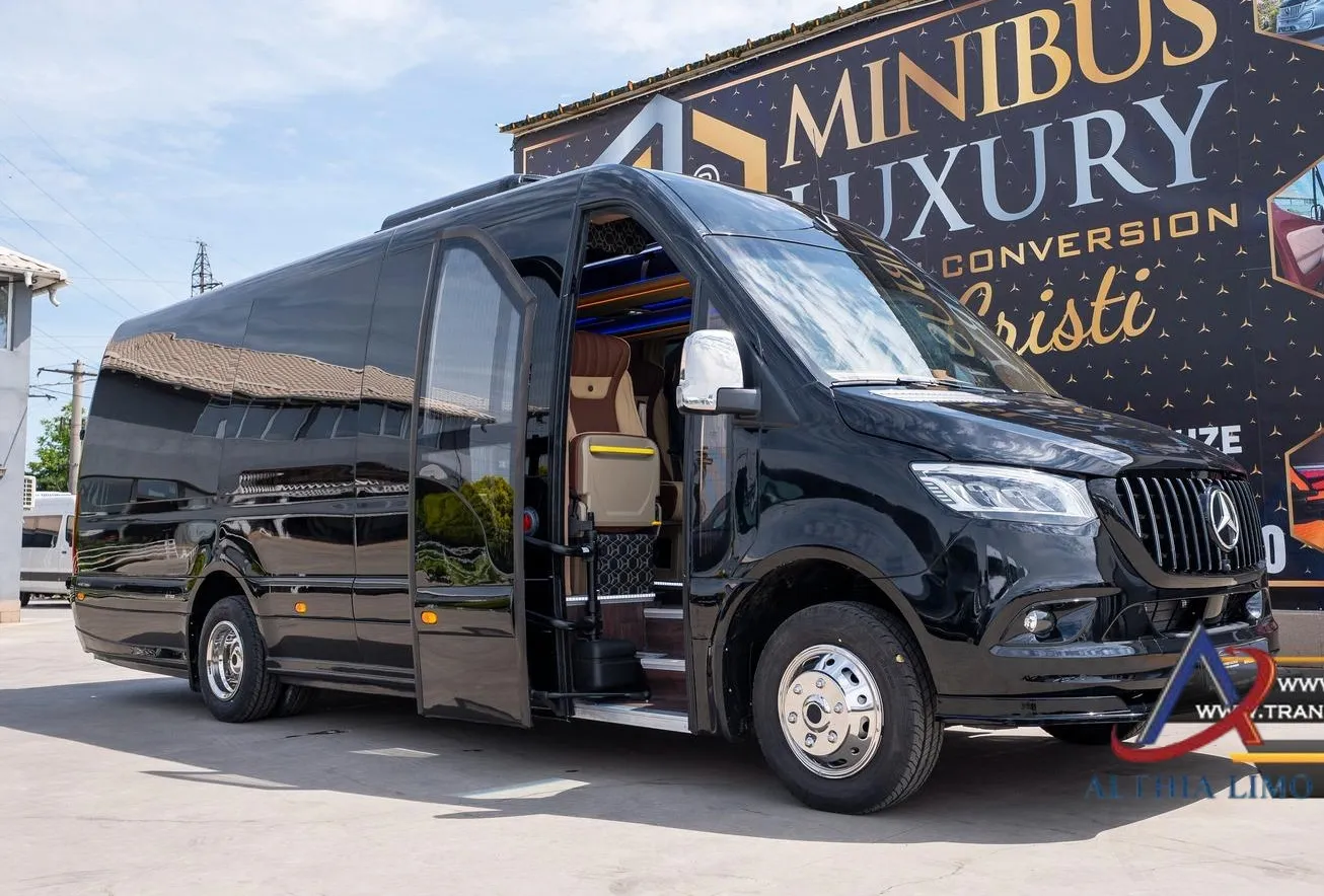 Mercedes-Benz Sprinter three-quarter front view with door open
