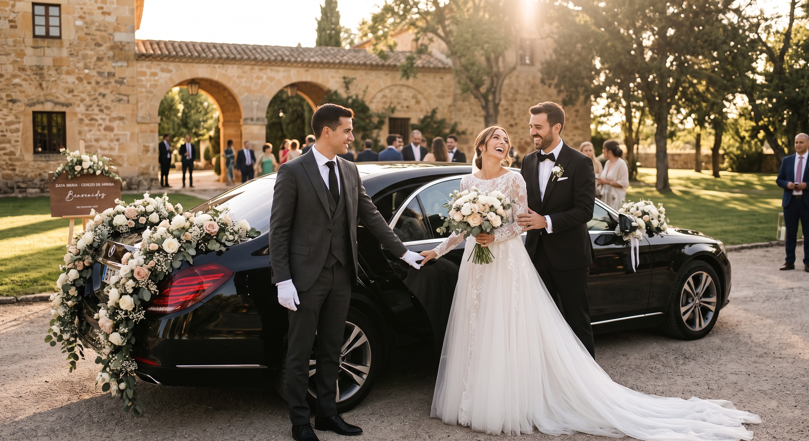 Elegantly decorated luxury Mercedes-Benz vehicle for VIP weddings and premium events by Althia Limo